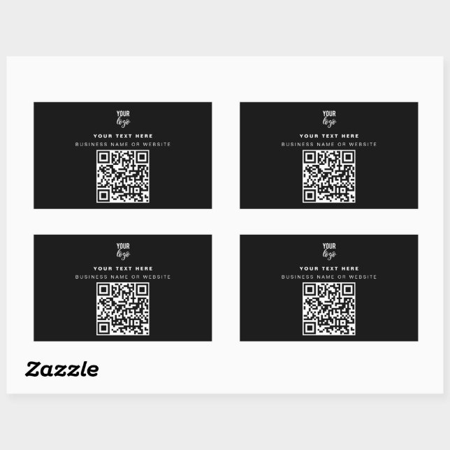 QR Code Business Logo Modern Minimalist Black  Sticker (Sheet)