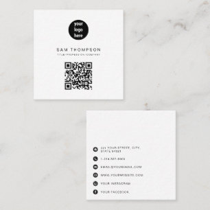 QR Code Business Logo Modern Minimalist Business Calling Card