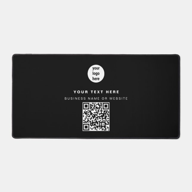 QR Code Business Logo Modern Minimalist Business  Desk Mat (Front)
