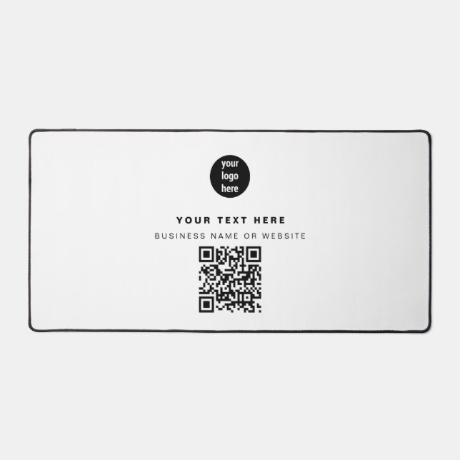 QR Code Business Logo Modern Minimalist Business  Desk Mat (Front)