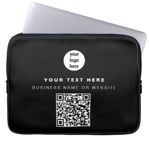 QR Code Business Logo Modern Minimalist Business Laptop Sleeve