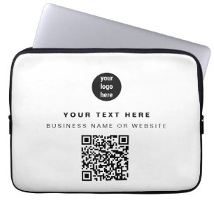 QR Code Business Logo Modern Minimalist Business Laptop Sleeve