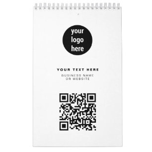 QR Code Business Logo Modern Minimalist Corporate Calendar