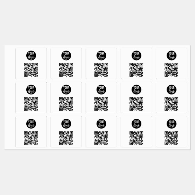 QR Code Business Logo Modern Minimalist White (Sheet)