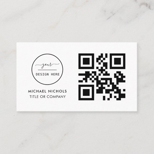 QR Code Business Logo |  Modern Professional  Busi Card (Front)