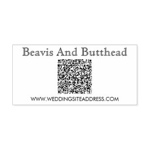 QR Code Business Logo Modern Simple  Rubber Stamp