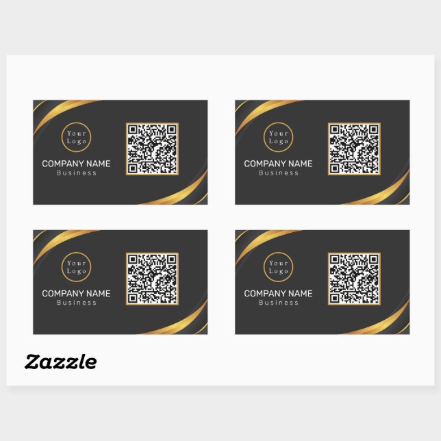 QR Code Business Logo Modern Sticker (Sheet)
