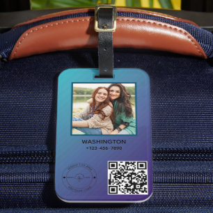 Qr Code Business Logo Name picture Title Details Luggage Tag