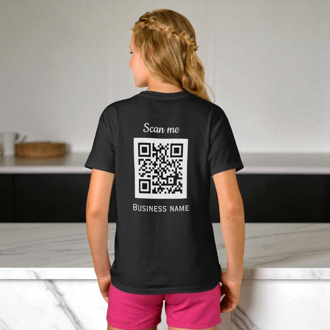 QR Code Business Logo Professional Black Modern T-Shirt (Creator Uploaded)