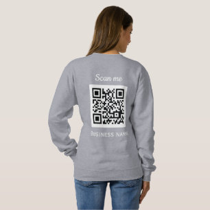 QR Code Business Logo Professional Grey Modern Sweatshirt