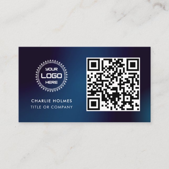 QR Code Business Logo | Professional & Modern  Business Card (Front)