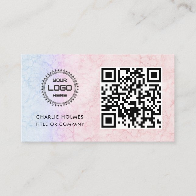QR Code Business Logo | Professional & Modern  Card (Front)