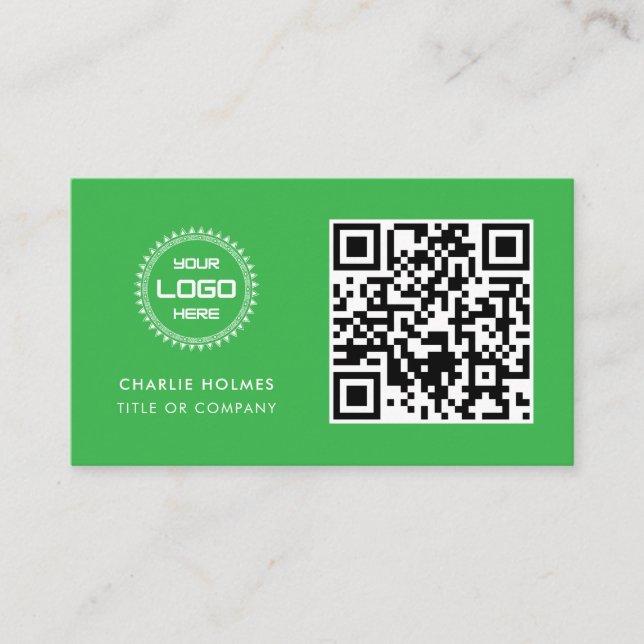 QR Code Business Logo | Professional & Modern  Card (Front)