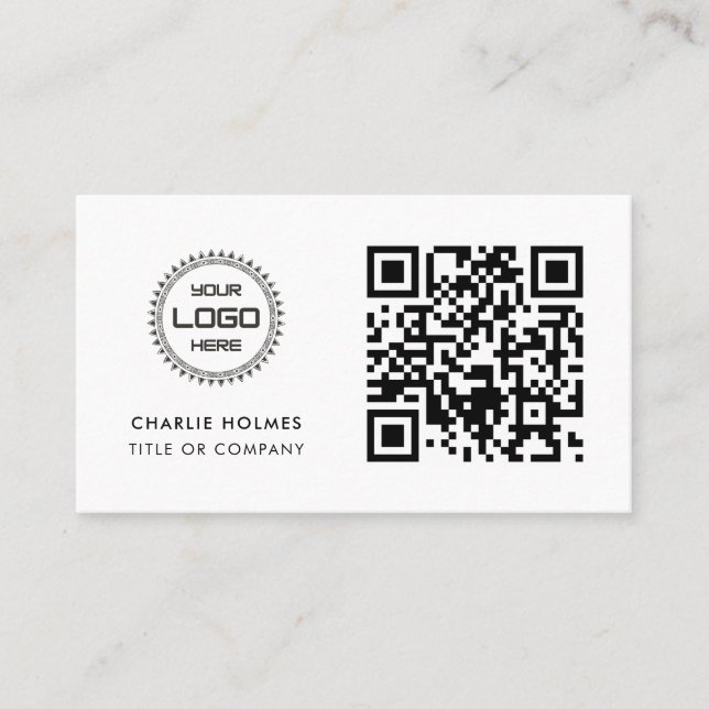 QR Code Business Logo | Professional & Modern  Card (Front)