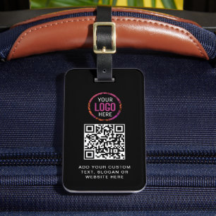 QR Code   Business Logo Professional Modern  Luggage Tag