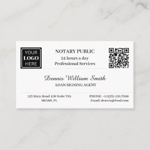 QR code Business Logo Professional Notary Card