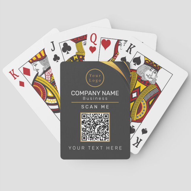 QR Code Business Logo Professional Playing Cards (Back)