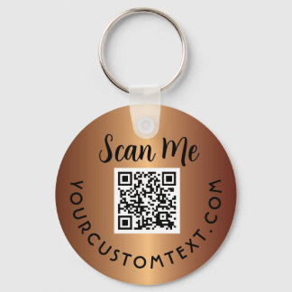 QR Code  | Business Logo Promotional Gold Keychain