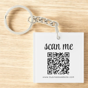QR Code Business Logo Promotional Keychain