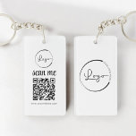 QR Code Business Logo Promotional Keychain<br><div class="desc">Promote your brand on-the-go with this QR Code Business Logo Promotional Keychain. Featuring your custom business logo and a scannable QR code, this keychain offers an easy way for clients and customers to access your website, social media profiles, or promotional offers instantly. Perfect for handing out at events, trade shows,...</div>