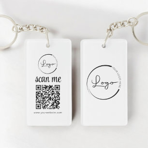 QR Code Business Logo Promotional Keychain