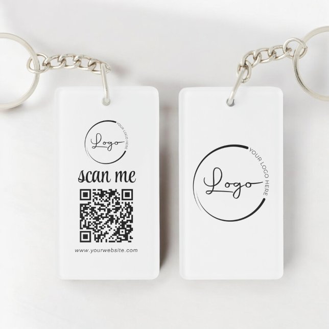 QR Code Business Logo Promotional Keychain (Creator Uploaded)