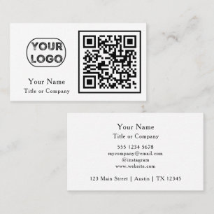 QR Code Business Logo Simple Professional Card