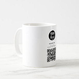 QR Code Business Logo White Minimalist Corporate  Coffee Mug