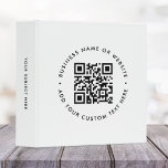 QR Code Business Modern Minimal Clean Simple White Binder<br><div class="desc">Simple custom white QR code binder in a modern minimalist style which can be easily updated with your QR code,  business name or website and custom text,  eg. scan me to...  #QRcode #binder</div>