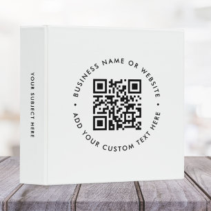 QR Code Business Modern Minimal Clean Simple White Binder