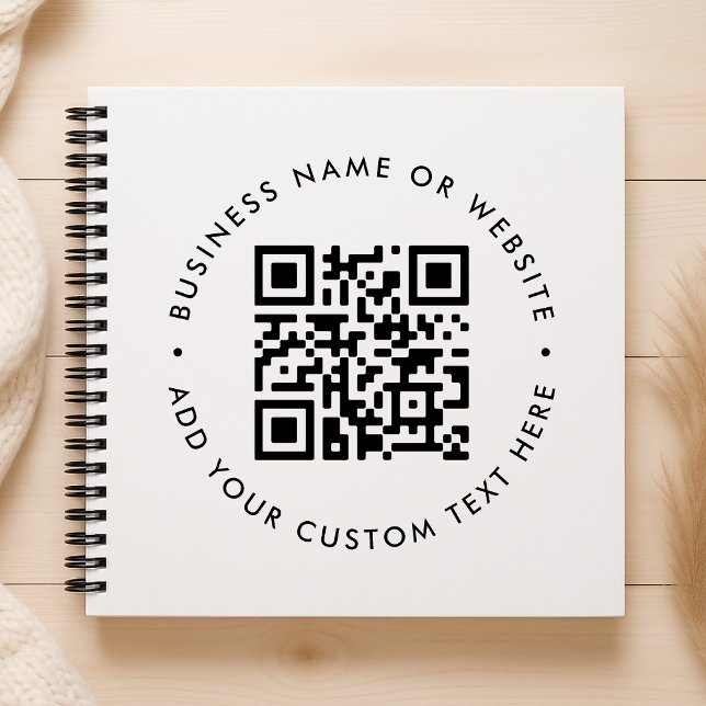 QR Code Business Modern Minimal Clean Simple White Notebook (Creator Uploaded)
