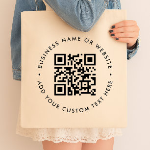QR Code   Business Modern Minimal Scan Me Tote Bag