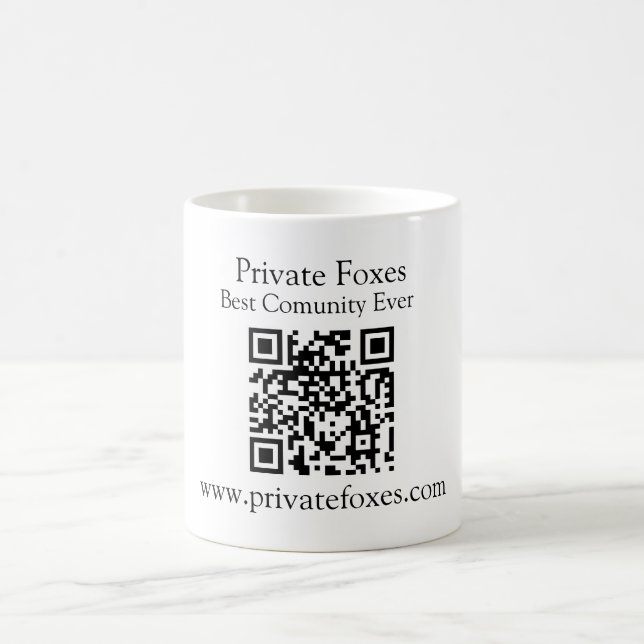 QR code business mugs, Personalized QR code mugs (Center)