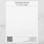 QR Code Business Name Address Company Letterhead<br><div class="desc">Your Colours - Simple Personalized Business Office Letterhead with QR code - Add Your QR code - Image or Logo - Photo / Business Name - Company / Address - Contact Information - Resize and move or remove and add elements / image / text with customization tool. Choose / add...</div>