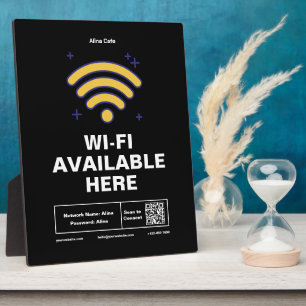 Qr Code Business Name Minimal wifi Details Plaque