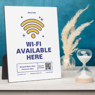 Qr Code Business Name Minimal wifi Details  Plaque