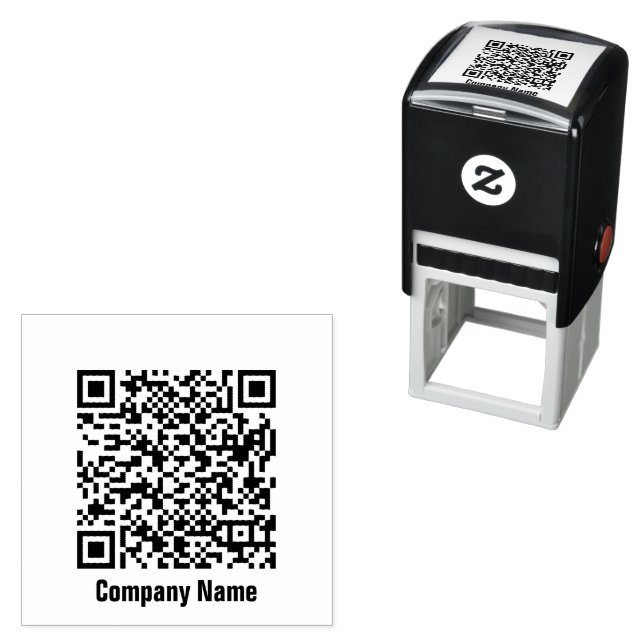 QR Code Business Name Template  Self-inking Stamp (In Situ)