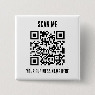 QR Code Business Promotional 2 Inch Square Button