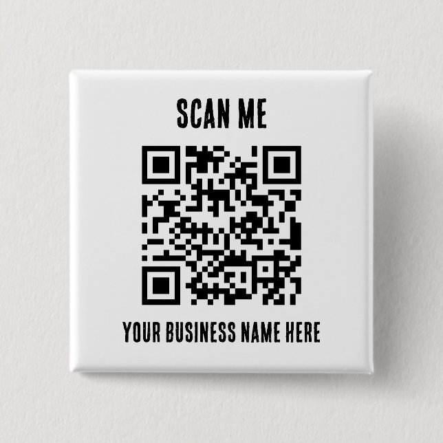 QR Code Business Promotional 2 Inch Square Button (Front)