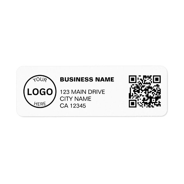 QR Code business Return Address Professional Logo (Front)