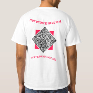 QR Code Business T-Shirt Custom Text and Colours