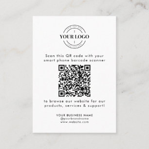 QR Code Business Website Scan Me Social Media Logo Card