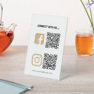 QR Code Business Website Social Media Scan Me Pede Pedestal Sign