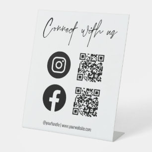 QR Code Business Website Social Media Scan Me Pedestal Sign
