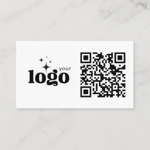 QR Code Business Your Logo Here Modern Template Business Card