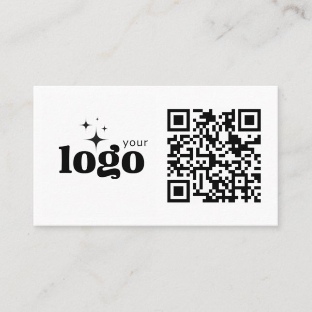 QR Code Business Your Logo Here Modern Template Business Card (Front)