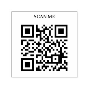 QR Code Business Your Text Modern Minimalist Self-inking Stamp