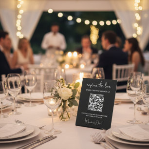 QR Code Capture the Love Wedding Photo Album  Pedestal Sign