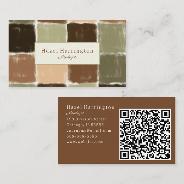 QR Code Carte de visite artistique Couleurs de ter (Devant / Derrière)