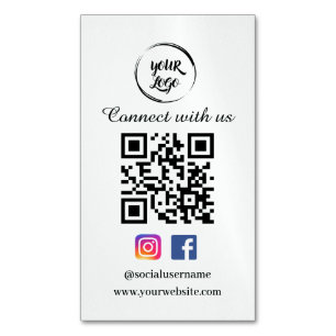 QR Code Carte de visite Magnet médias sociaux
